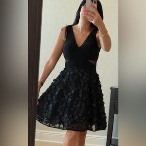 Aqua Black Floral Mini Dress